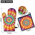 thumbnail image 6 of Colorful Tie Dye Spiral Mandala Kitchen Oven Mitt and Pot Holder Sets 2 Pcs for Baking, Cooking and Grilling, Heat Resistant Up To 392 °F, 6 of 7