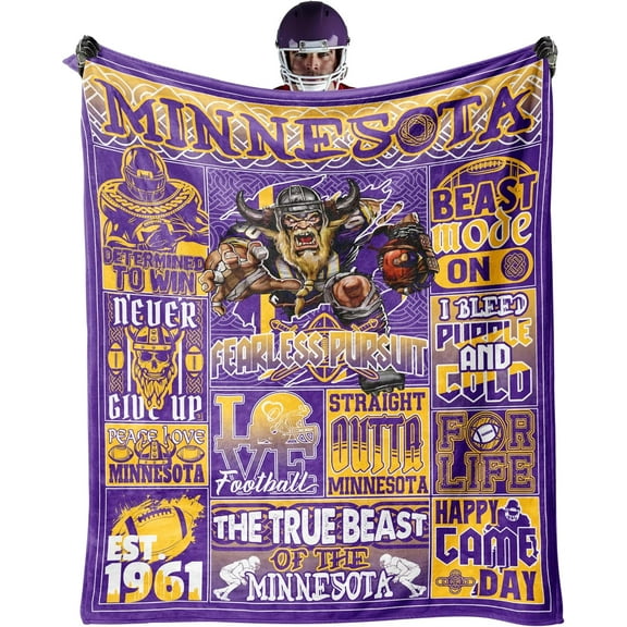Football Throw Blanket Gifts, Football Style for Men Women Gift, Team Lover Blankets for Bed Sofa Couch 60" X 50"