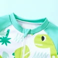 thumbnail image 5 of Hienoo Boys 3Pcs Swimsuit Dinosaur Print Long Sleeve Zipper Rash Guard & Swim Trunks & Swim Hat, Sizes 3M-3T, 5 of 7