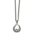 thumbnail image 1 of Stainless Steel Polished Claddagh Necklace 18in, 1 of 3