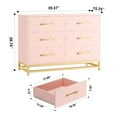 thumbnail image 2 of EastVita 6 Drawers Dresser for Bedroom,TV Stand Dressers,Chest of Drawers for Living Room Entryway,Pink, 2 of 8