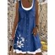 thumbnail image 1 of Women's A-Line Dress Sleeveless Spring Summer Casual Patchwork Print Knee Length Dress Fashion 3D Printing Denim Print Dress7XL Gao Jinjia LED, 1 of 2