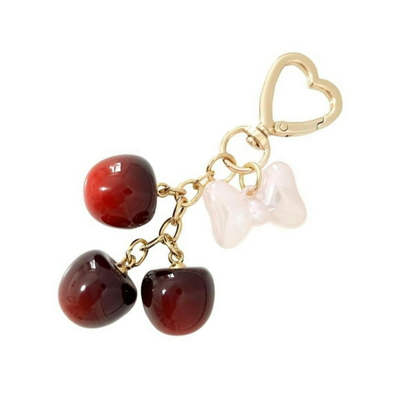 Bottone Unique Cherry Keychain Bag Charm Cherry Keychain Purse Charm Key Adornment For Adding Flair To Women's Handbags