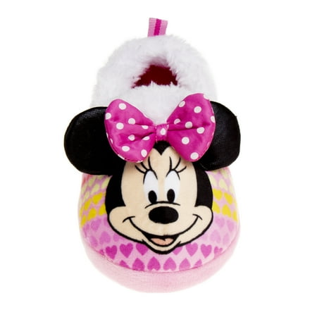 

Disney Minnie Mouse Colors of Love Toddler Girls Dual Sizes Slippers