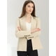 thumbnail image 3 of Chaqueta de cuello alto para mujer Chaqueta casual de manga larga con botones Beige S, 3 of 5
