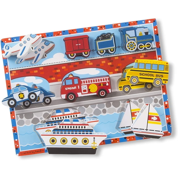 Rompecabeza de Madera Melissa & Doug Vehículos y transportes 12 +