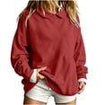 thumbnail image 3 of Horkkom Sweatshirt for Women Casual Fashion Solid Color Tops Oversized Long Sleeve Crew Neck Fall Winter Sweatshirt L, 3 of 6