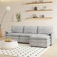 thumbnail image 2 of GloryStar 108 Inch Modular Chenille Sectional, Extra Large Cloud Sofa with Ottoman, Deep Seating for Living Room, 2 of 6