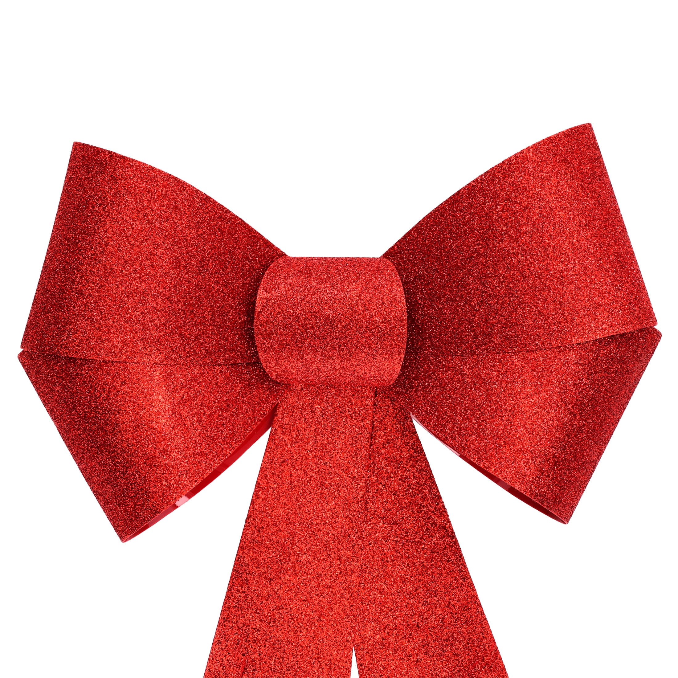 Red Glitter Plastic Decorative Christmas Bow, 17", by Holiday Time