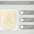 thumbnail image 6 of Home Weavers Waterford Bathroom Rug Toilet Lid Seat Cover, Elastic Edges 100% Cotton Soft Universal Fit for Standard Round Elongated Bathroom Bowl Lids, Washable, 18"x18" Toilet Lid Cover Ivory, 6 of 9