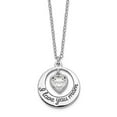 thumbnail image 3 of Sterling Silver Rhodium-plated Cubic Zirconia Heart Love You Mom with 2in Extender Necklace, 3 of 6