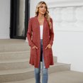 thumbnail image 3 of Women's Knitted Cardigan Long Sleeve Loose Sweater Casual Cardigan with Pockets Autumn, 3 of 5