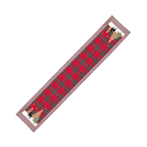 Camino De Mesa A Cuadros De Algodón Y Lino Navideño Decoración Navideña Mantel Mesa De Té Bandera Para Restaurante En Casa Yuarrent HA017789-00