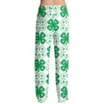 thumbnail image 5 of Fabrcox St. Patrick's Day Men's Pajama Bottoms Slim Fit Elastic Waist Drawstring Green Shamrocks Print Mens Pajamas Bottoms Casual Soft Wide Leg Sleepwear Pants, 5 of 6