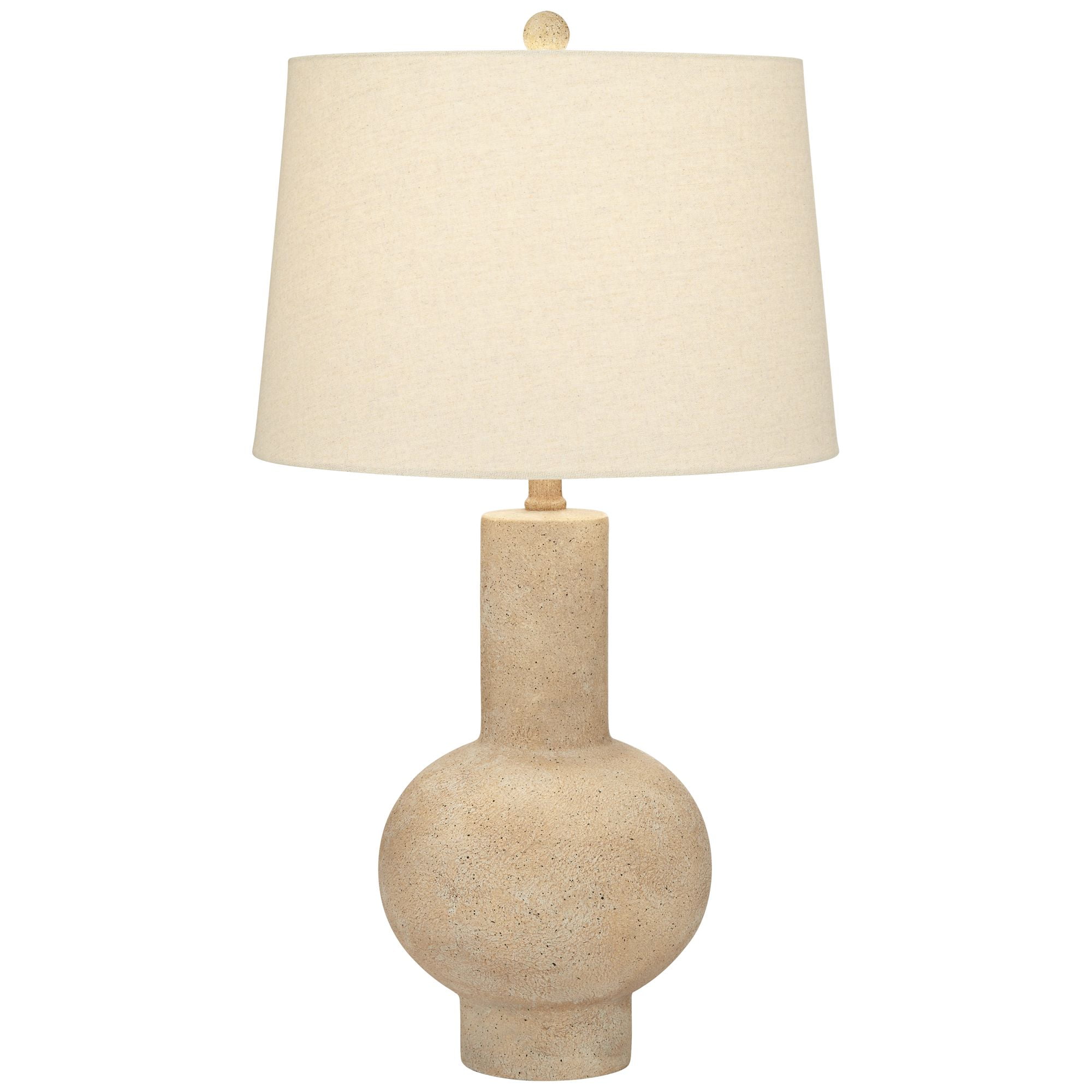 360 Lighting Sandstone Gourd 27" Tall Farmhouse Rustic Modern Table Lamp Brown Single Beige Shade Living Room Bedroom Bedside