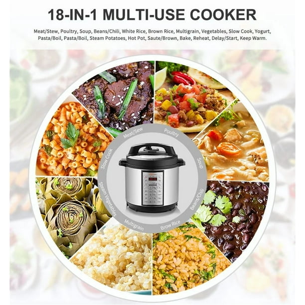 Livingbasics 6 Quart Multi Use Pressure Cooker 18 In 1 Programmable Rice Cooker