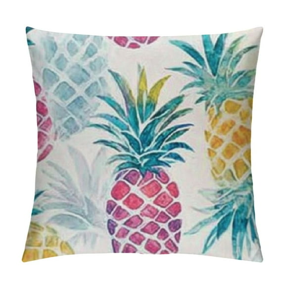 Patifu Pineapple Pattern Decorative Throw Pillow Cover for Home Couch Living Room Bed Sofa - Short Plush Material 12x12in