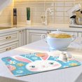 thumbnail image 6 of Hello Rabbit Face Dish Drying Mat 16x18 Absorbent Microfiber Draining Rack Pad for Kitchen Counter Sink, 6 of 8