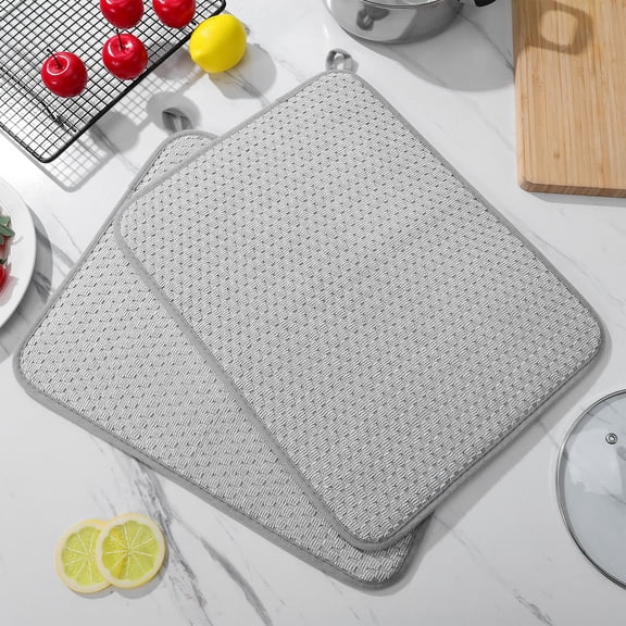 TAILTOSS Drain Mats For Kitchen Counter 2Pcs Draining Mat Microfiber Quick Drying