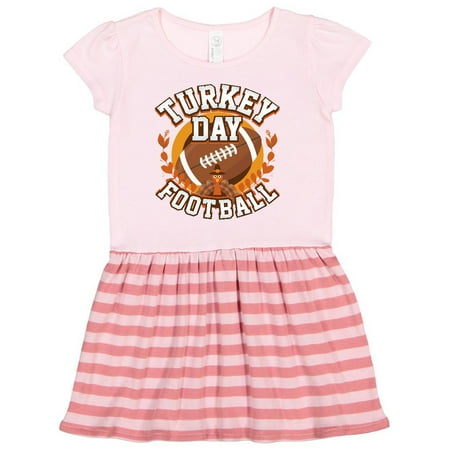 

Inktastic Thanksgiving Football Turkey Day Gift Toddler Girl Dress