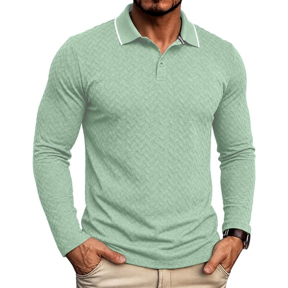 jjayotai Men's Shirts Long Sleeve Slim Fit Casual Shirts Classic Stretch T Shirt Golf Shirts