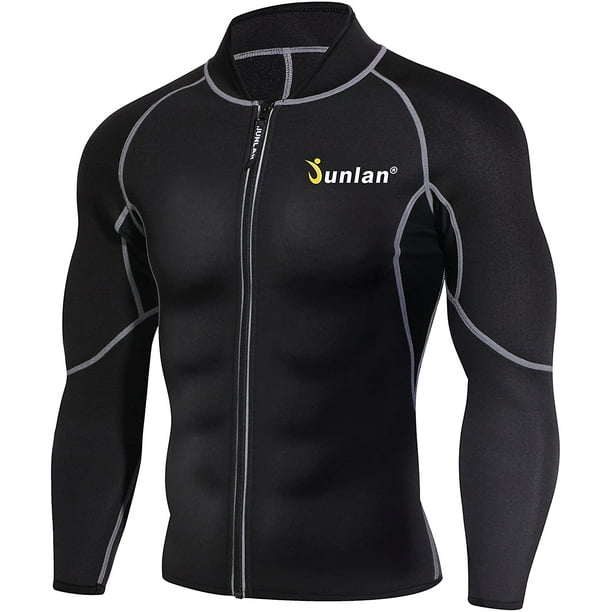 Junlan Men Sweat Neoprene Weight Loss Sauna Suit Workout Shirt Body