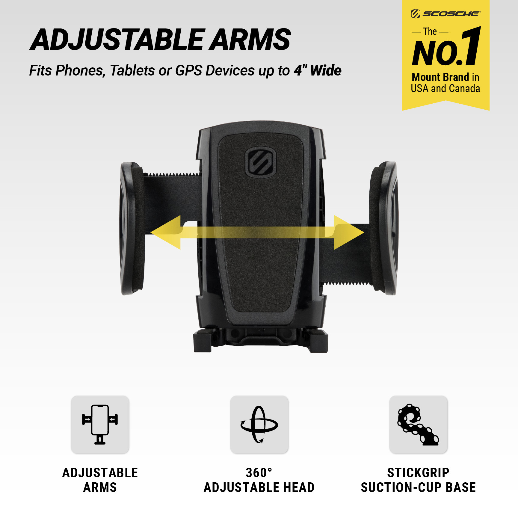 Scosche 4-in-1 StickGrip Suction Cup Phone Mount photo 2
