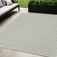thumbnail image 2 of 5' X 7' Cream and Beige Geometric Distressed Indoor Outdoor Area Rug, 2 of 5