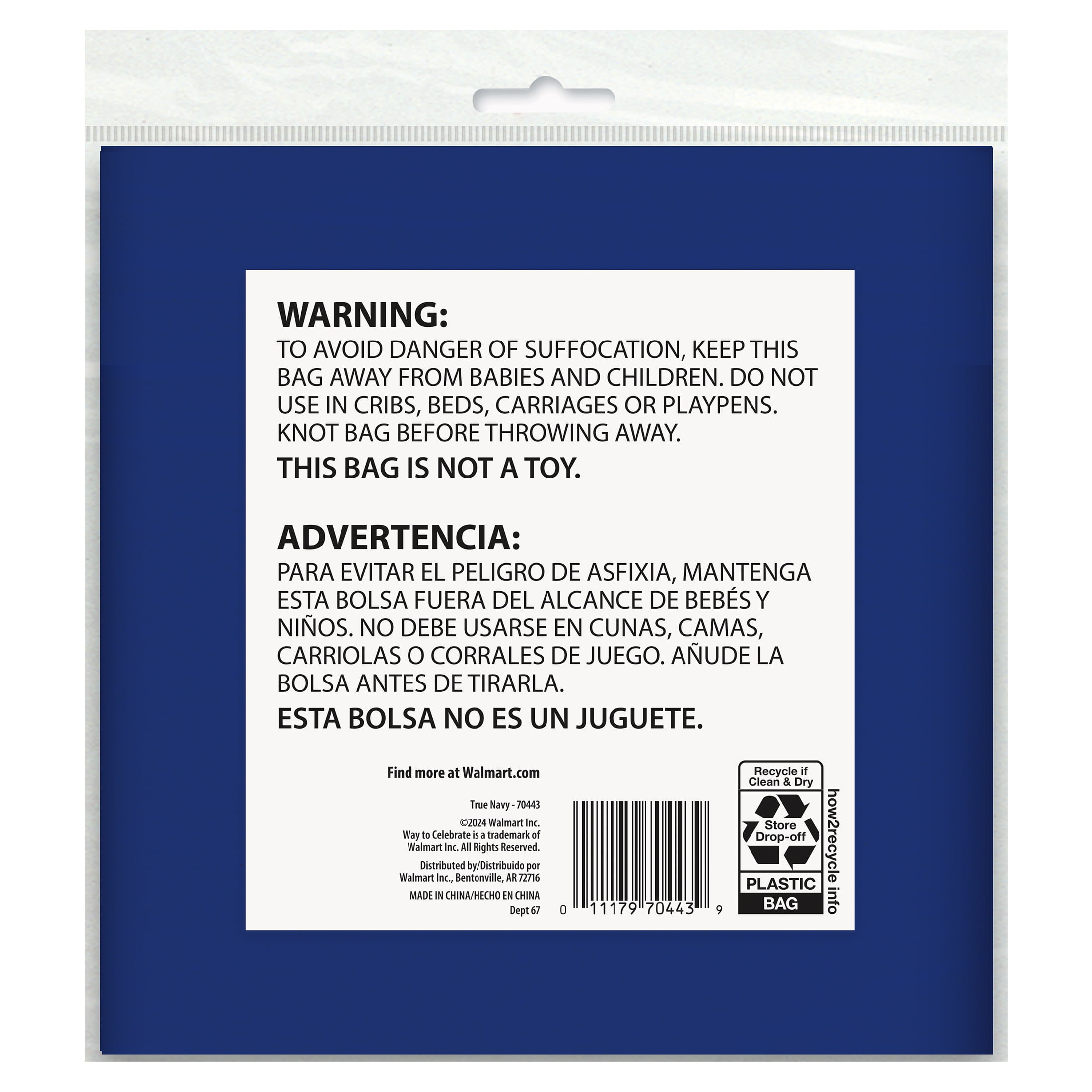 1CT 54 IN x 108IN Navy Rectangular Plastic Table Covers by Way To Celebrate