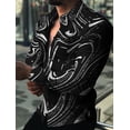 thumbnail image 1 of Patrón de camisa para hombre Patrón de camisa Puños estampados en 3D Ropa de manga larga con botones estampados en 3D para uso diario y festivo, 1 of 6
