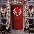 thumbnail image 2 of Corona de Navidad para puerta delantera, guirnalda de ratán con luces para ventana, chimenea, escaleras, decoración navideña de Año Nuevo, 2 of 4
