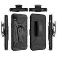thumbnail image 6 of TJS for TCL Ion Z / TCL A3 A509DL / TCL A30 Phone Case, with Tempered Glass Screen Protector, 3 in 1 Combo Belt Clip Holster Impact Resist Rugged Kickstand Phone Cover (Black), 6 of 6