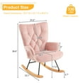 thumbnail image 4 of Rocking Chair Nursery,Upholstered Glider Rocker with High Backrest and Soild Legs,Accent Chair with 2 Side Pockets for Living Room Nursery Bedroom, Pink, 4 of 9