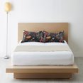 thumbnail image 6 of Yayeee Pillowcase Standard Size Set of 2 Satin Wrinkle Resistant Pillow Case, Black Floral Pattern, 6 of 7