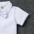 thumbnail image 4 of Ibtom Castle Baby Boy Baptism Outfit Christening Outfits Formal Suit Onesie Jumpsuit Overall Romper & Vest & Bowtie Wedding Tuxedo Gentleman Birthday Clothes Set 9-12 Months White-Short Sleeve, 4 of 8