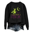 thumbnail image 2 of Yes I Can Drive A Stick Halloween Sweatshirts for Women Long Sleeve Crewneck Witch Graphic Sweatshirt Pullover Tops, 2 of 4