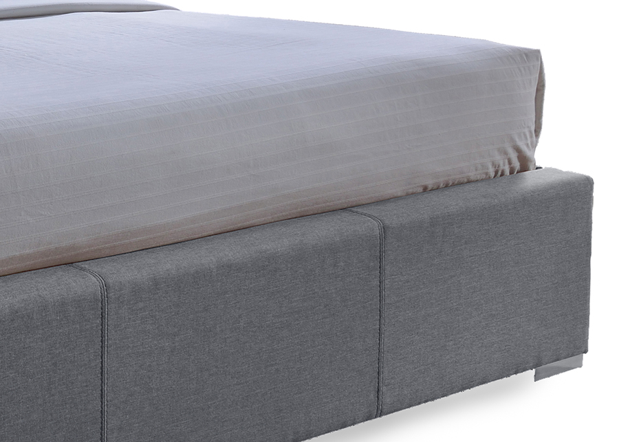 Skyline Decor Grid-Tufted Grey Fabric Upholstered Storage King-Size Bed with 2-drawer - image 5 of 5