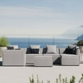 thumbnail image 3 of Modway Saybrook 7-Piece Patio Fabric Upholstered Sectional Sofa in Gray, 3 of 13