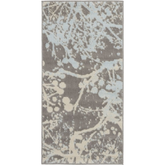 Nourison Jubilant 2' x 4' Grey Area Rug Contemporary Artistic Abstract by Nourison