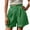 Green, variant on Xunlbb Shorts for Women Workout Shorts Women's Summer Solid Color Casual Commuting Pleated Elegant Work Pants with Side Pockets S-2XL on Clearance