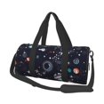 thumbnail image 2 of Xecao Galaxy2 print Round Travel Duffel Bag is a foldable gym bag with an inner pocket, perfect for travel sports, 2 of 8