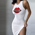 thumbnail image 2 of Leutsin Robe d'Été Décontractée Grande Taille pour Femmes Robe d'Été Sexy Sans Manches Amincissante Col Rond Imprimée, 2 of 8
