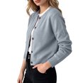 thumbnail image 5 of Women's Long Sleeve Button Down Cropped Knit Cardigan,Casual Short Sweater Jacket, 5 of 6