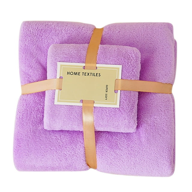 Ensemble de Serviettes de Bain et Serviette de Visage en Coton 2 en 1 Serviettes de Bain Douces
