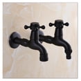 thumbnail image 3 of Total Brass Black Oil Brushed Double Using Washing Machine Faucet Bathroom Corner Faucet Tap Garden Outdoor Mixer ,360° Swivel Spout, 3 of 6