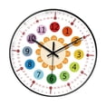 thumbnail image 2 of deevoka Modern Wall Clock 8 inch Teaching Clock for Classrooms Classroom Living Room Black border A, 2 of 9