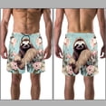 thumbnail image 3 of luoweisi Men's Beach Shorts Quick Dry Swim Trunks with Mesh Lining Sloth L, 3 of 5