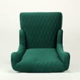 thumbnail image 6 of High Back Accent Chair Fabric Dining Chair, Wide Wing Back Chair Side Chair Retro Sofa Chair, Deep Seat Chair with Sturdy Black Wood Legs for Bedroom, Living Room and Restaurant, Retro Green, 6 of 7