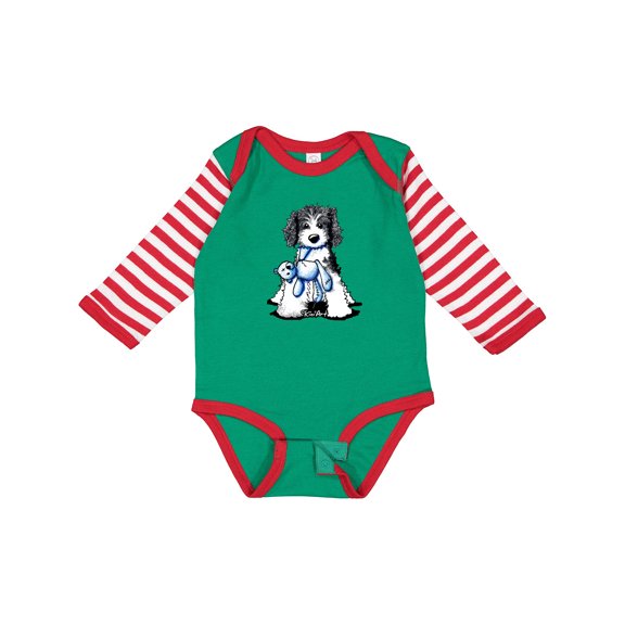 Inktastic B/w Parti Doodle Dog Boys or Girls Long Sleeve Baby Bodysuit