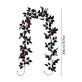 thumbnail image 2 of Black Rose Vines, Black Plastic Halloween Wedding Arch Decor, Artificial Rose Leaf Garland for Indoor Outdoor Floral Arrangement Display, 78.7in, 2 of 5